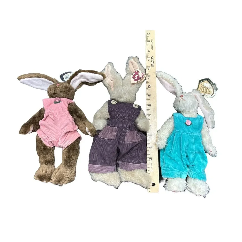 1993 Ty‎ Beanie Baby Attic Treasures BUNNY RABBITS, stuffed, jointed NWT Easter